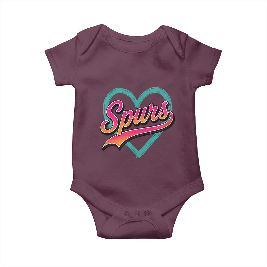 Retro Spurs Nickname Baby Onesie Vintage Hoops Fan Gift