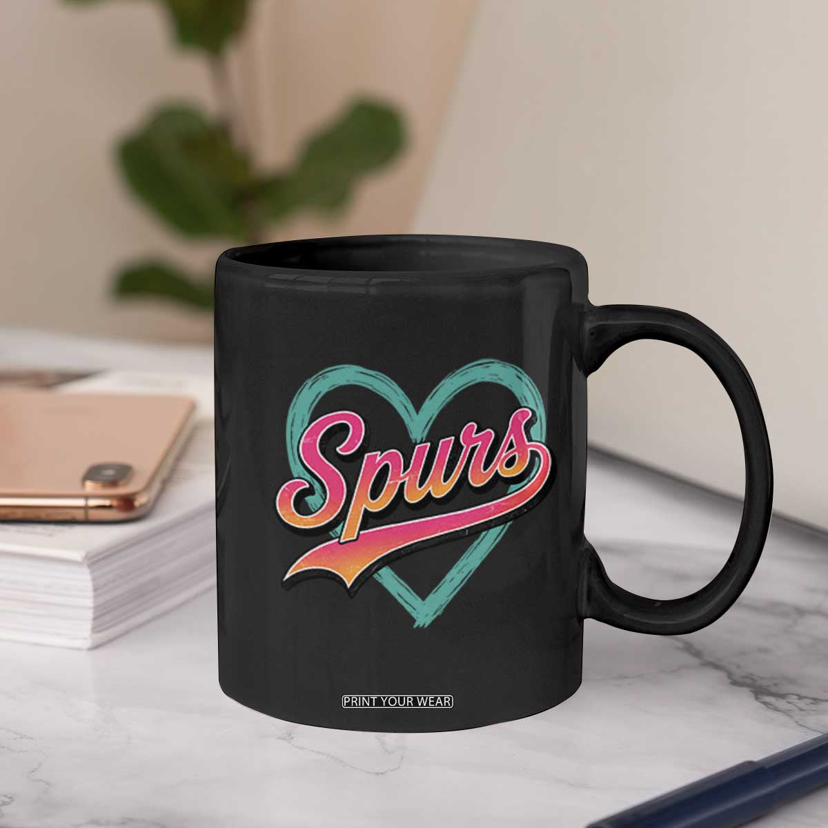 Retro Spurs Nickname Coffee Mug Vintage Hoops Fan Gift