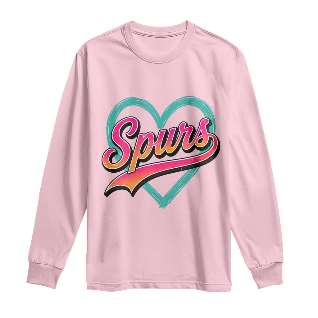 Retro Spurs Nickname Long Sleeve Shirt Vintage Hoops Fan Gift