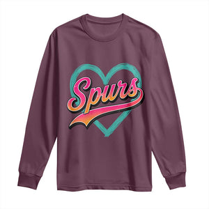 Retro Spurs Nickname Long Sleeve Shirt Vintage Hoops Fan Gift