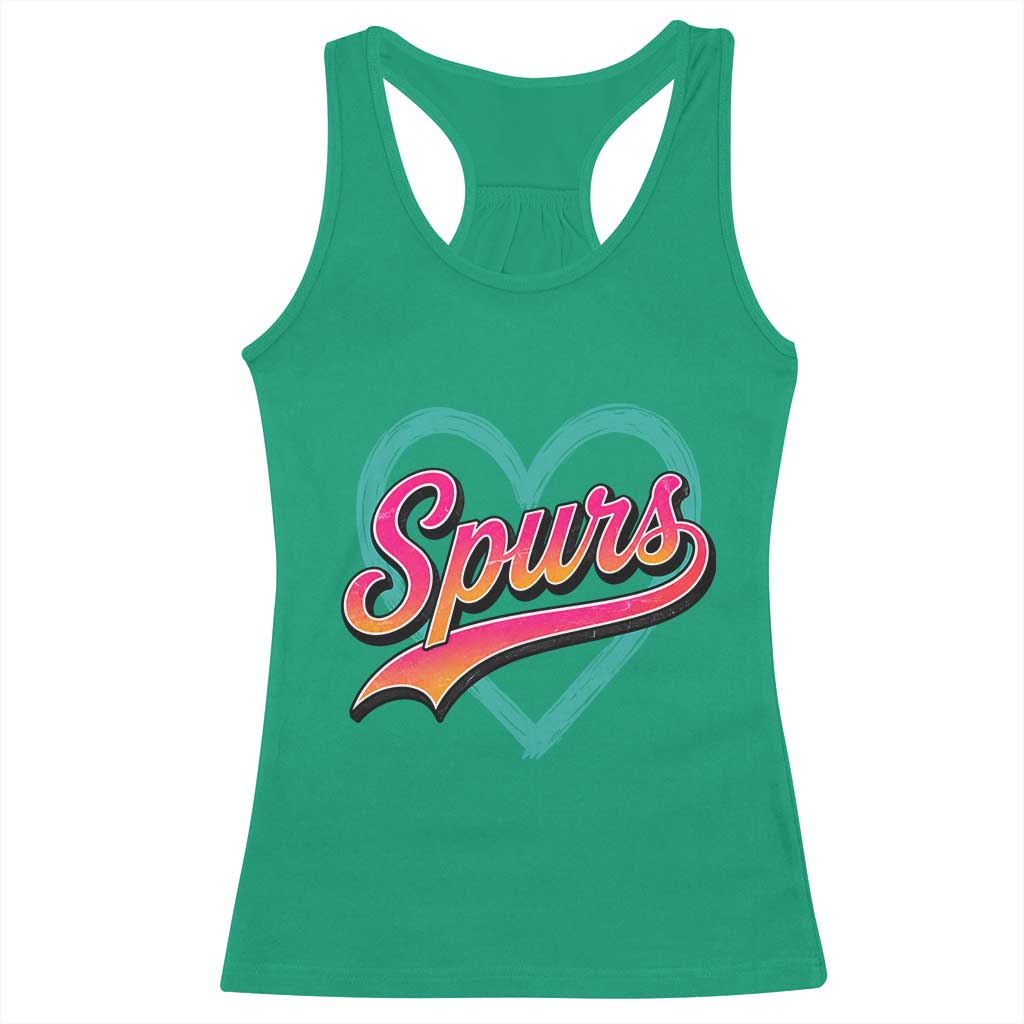 Retro Spurs Nickname Racerback Tank Top Vintage Hoops Fan Gift