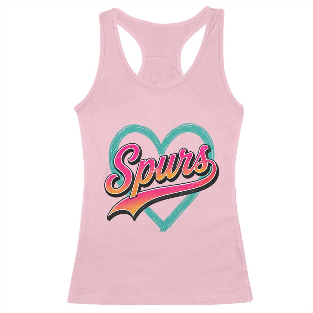 Retro Spurs Nickname Racerback Tank Top Vintage Hoops Fan Gift