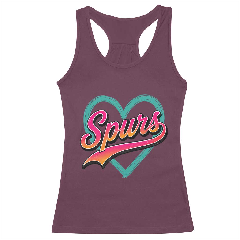 Retro Spurs Nickname Racerback Tank Top Vintage Hoops Fan Gift