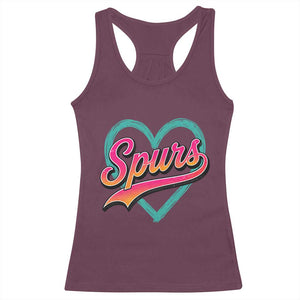 Retro Spurs Nickname Racerback Tank Top Vintage Hoops Fan Gift