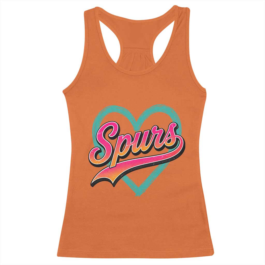 Retro Spurs Nickname Racerback Tank Top Vintage Hoops Fan Gift