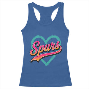 Retro Spurs Nickname Racerback Tank Top Vintage Hoops Fan Gift