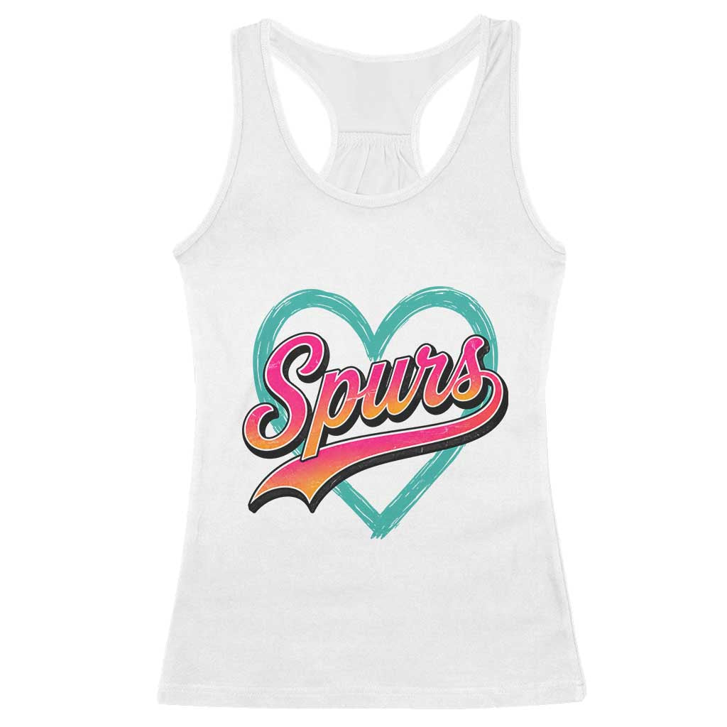 Retro Spurs Nickname Racerback Tank Top Vintage Hoops Fan Gift