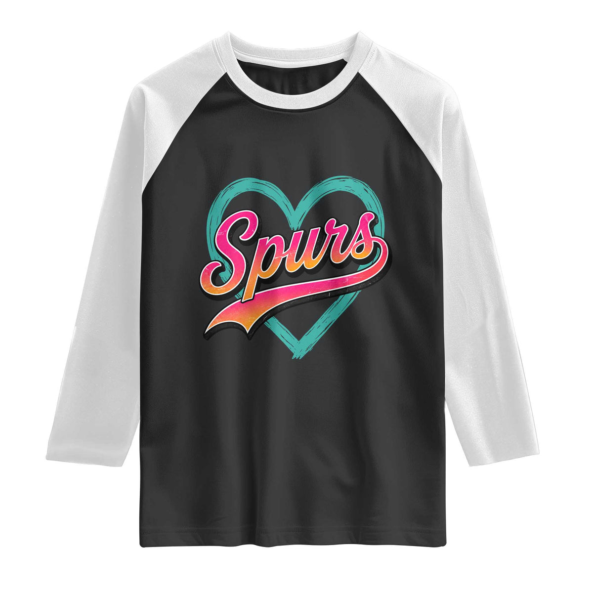 Retro Spurs Nickname Raglan Shirt Vintage Hoops Fan Gift
