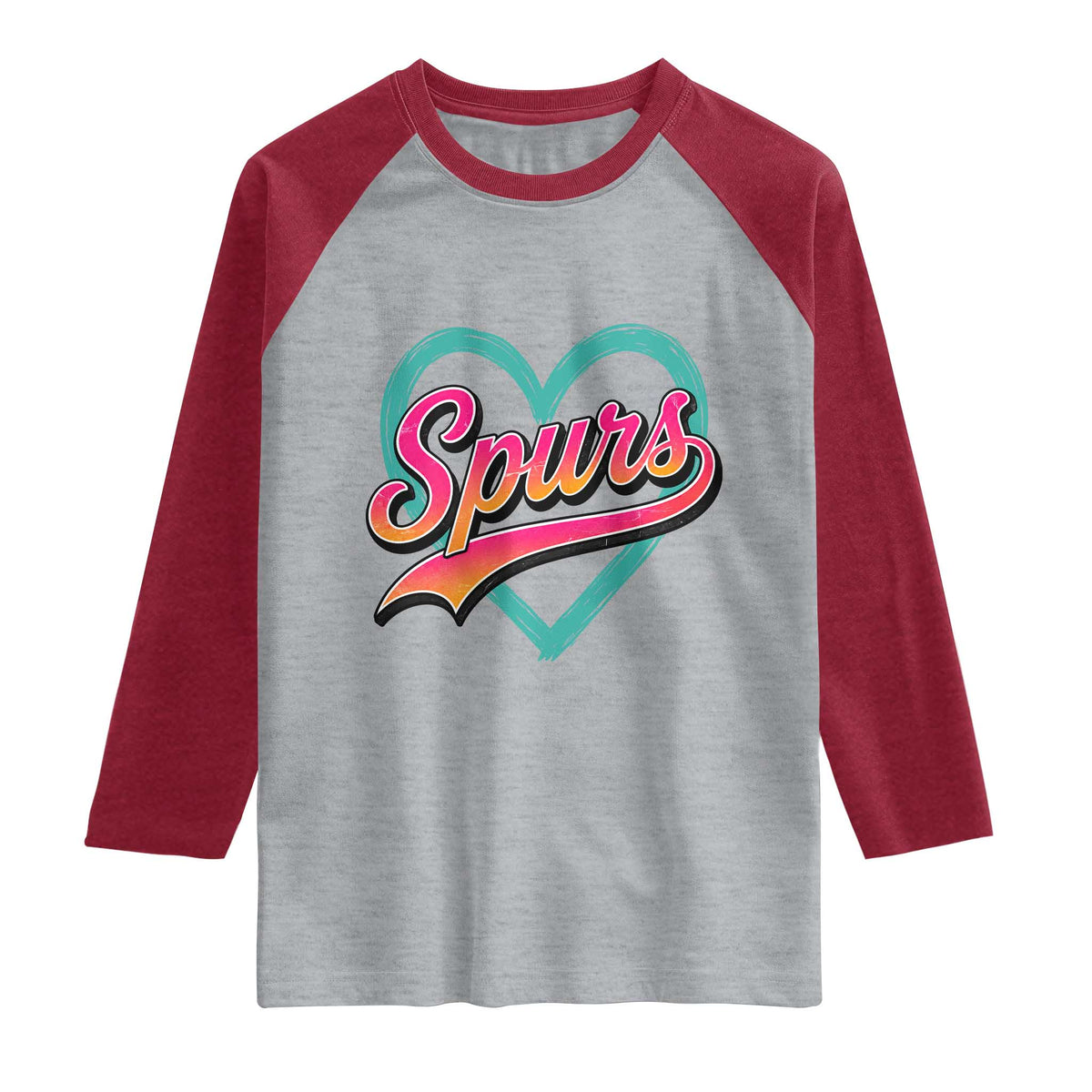 Retro Spurs Nickname Raglan Shirt Vintage Hoops Fan Gift