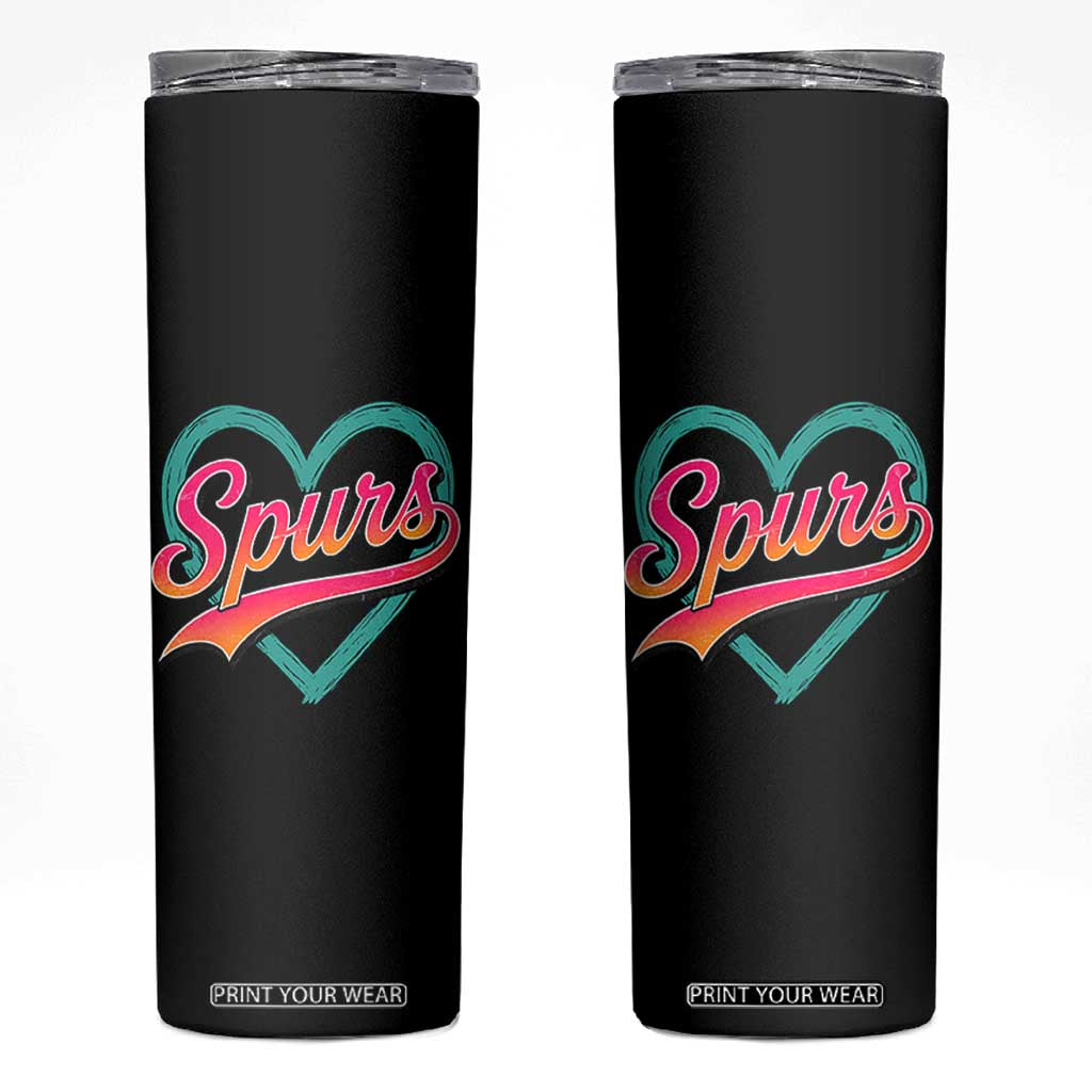 Retro Spurs Nickname Skinny Tumbler Vintage Hoops Fan Gift