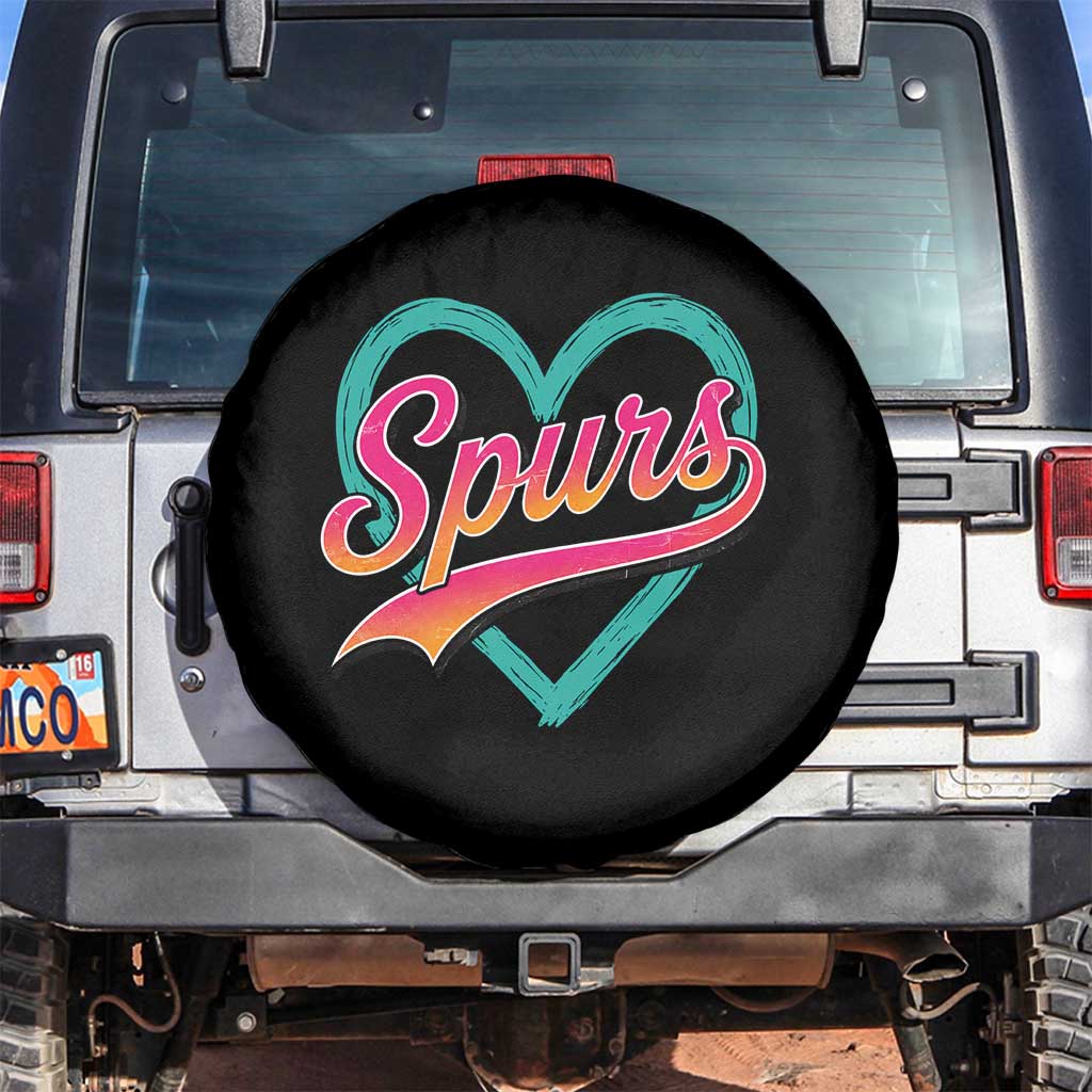 Retro Spurs Nickname Spare Tire Cover Vintage Hoops Fan Gift TS12 No hole Black Print Your Wear