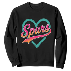 Retro Spurs Nickname Sweatshirt Vintage Hoops Fan Gift TS12 Black Print Your Wear