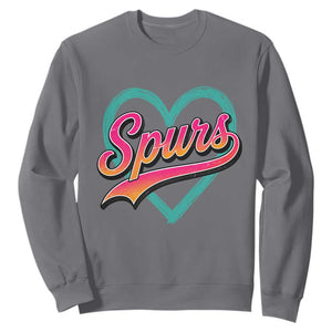 Retro Spurs Nickname Sweatshirt Vintage Hoops Fan Gift TS12 Charcoal Print Your Wear