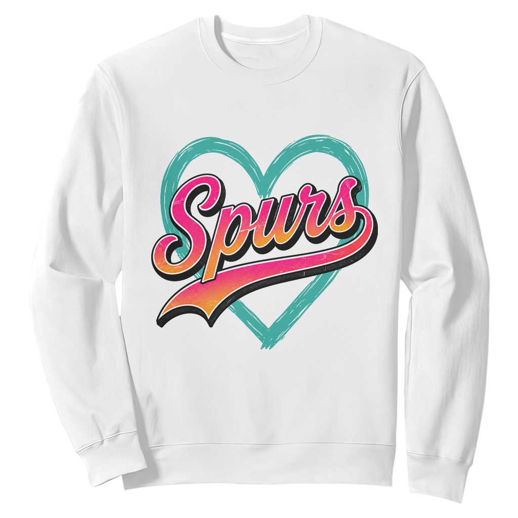 Retro Spurs Nickname Sweatshirt Vintage Hoops Fan Gift TS12 White Print Your Wear