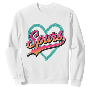 Retro Spurs Nickname Sweatshirt Vintage Hoops Fan Gift TS12 White Print Your Wear