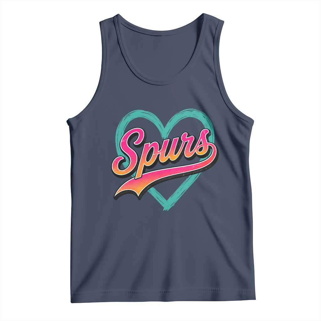 Retro Spurs Nickname Tank Top Vintage Hoops Fan Gift TS12 Navy Print Your Wear