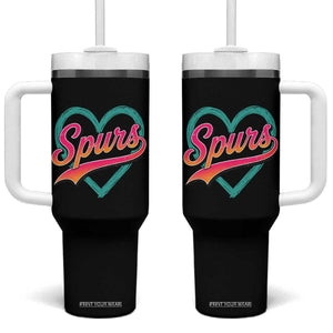 Retro Spurs Nickname Tumbler With Handle Vintage Hoops Fan Gift