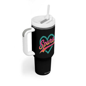 Retro Spurs Nickname Tumbler With Handle Vintage Hoops Fan Gift