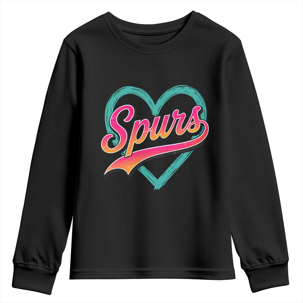 Retro Spurs Nickname Youth Sweatshirt Vintage Hoops Fan Gift