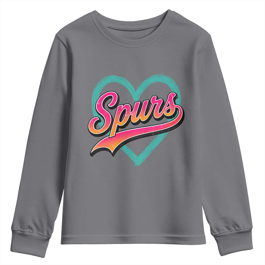 Retro Spurs Nickname Youth Sweatshirt Vintage Hoops Fan Gift