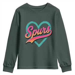 Retro Spurs Nickname Youth Sweatshirt Vintage Hoops Fan Gift