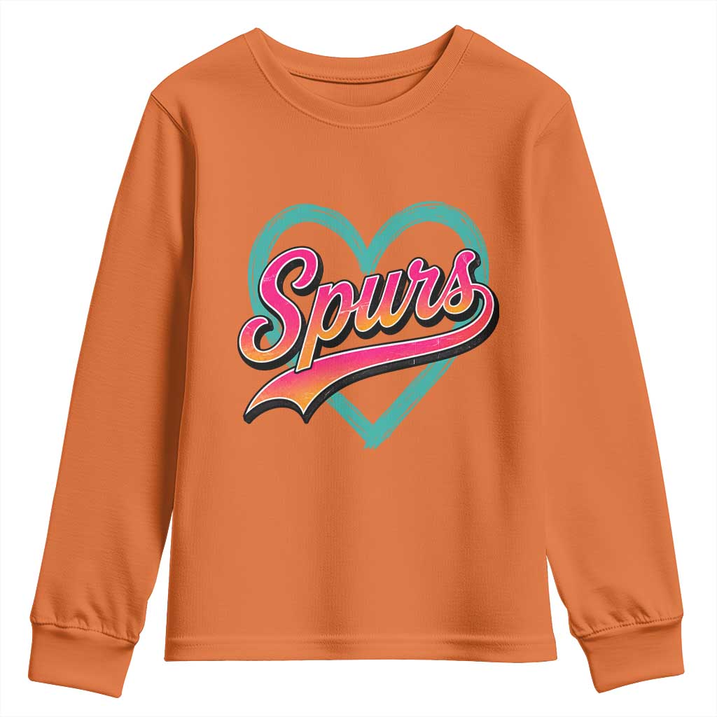 Retro Spurs Nickname Youth Sweatshirt Vintage Hoops Fan Gift
