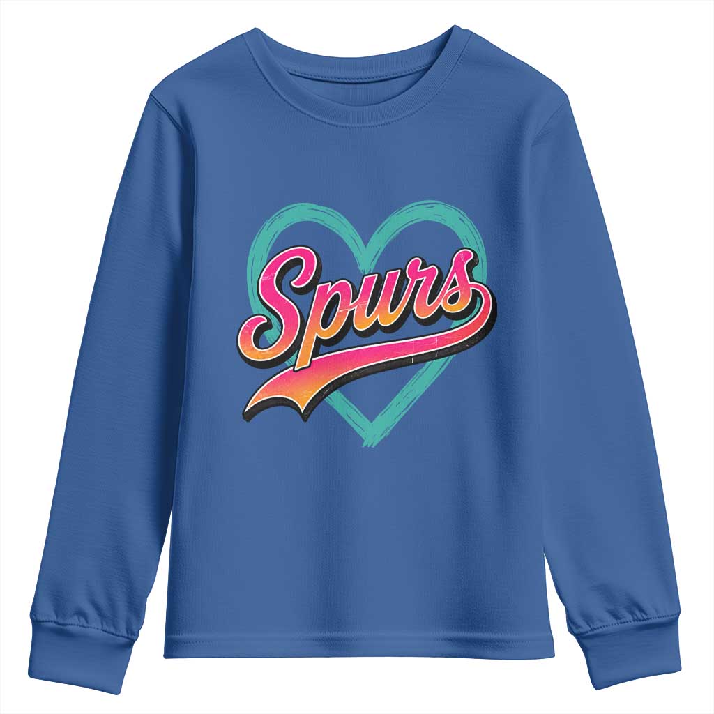 Retro Spurs Nickname Youth Sweatshirt Vintage Hoops Fan Gift