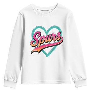 Retro Spurs Nickname Youth Sweatshirt Vintage Hoops Fan Gift