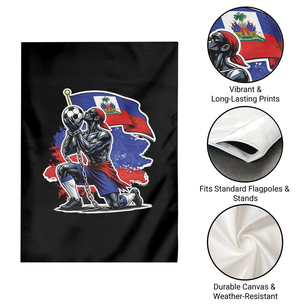 Proud Haiti Soccer Fan Garden Flag Ayiti Heritage Pride