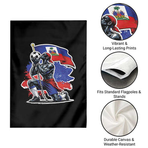 Proud Haiti Soccer Fan Garden Flag Ayiti Heritage Pride