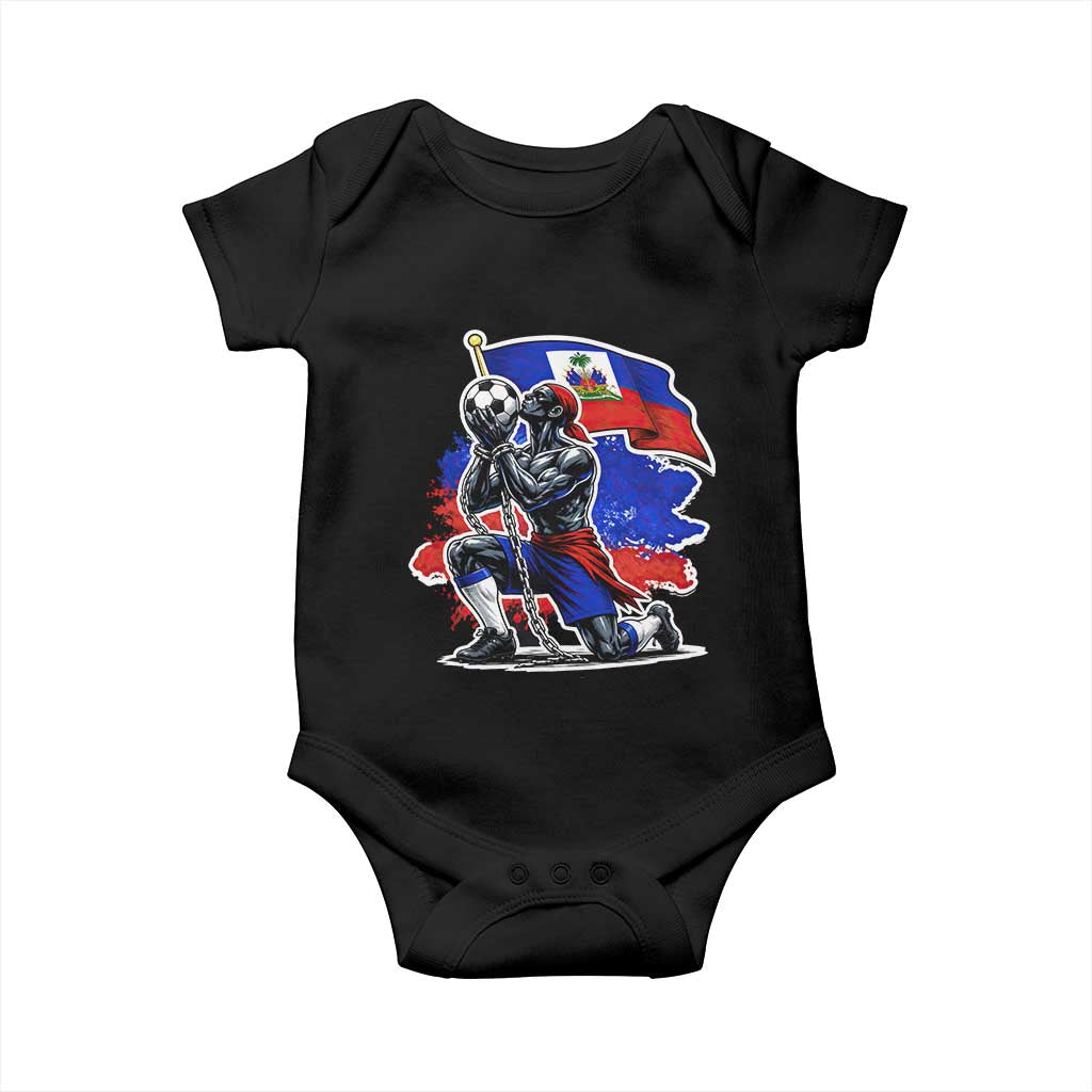Proud Haiti Soccer Fan Baby Onesie Ayiti Heritage Pride TS12 Black Print Your Wear