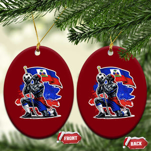 Proud Haiti Soccer Fan Ceramic Ornament Ayiti Heritage Pride