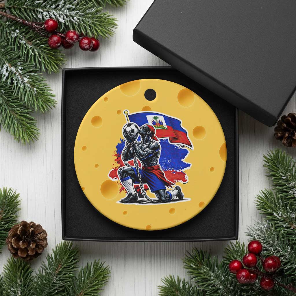 Proud Haiti Soccer Fan Ceramic Ornament Ayiti Heritage Pride