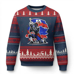 Proud Haiti Soccer Fan Ugly Christmas Sweater Ayiti Heritage Pride