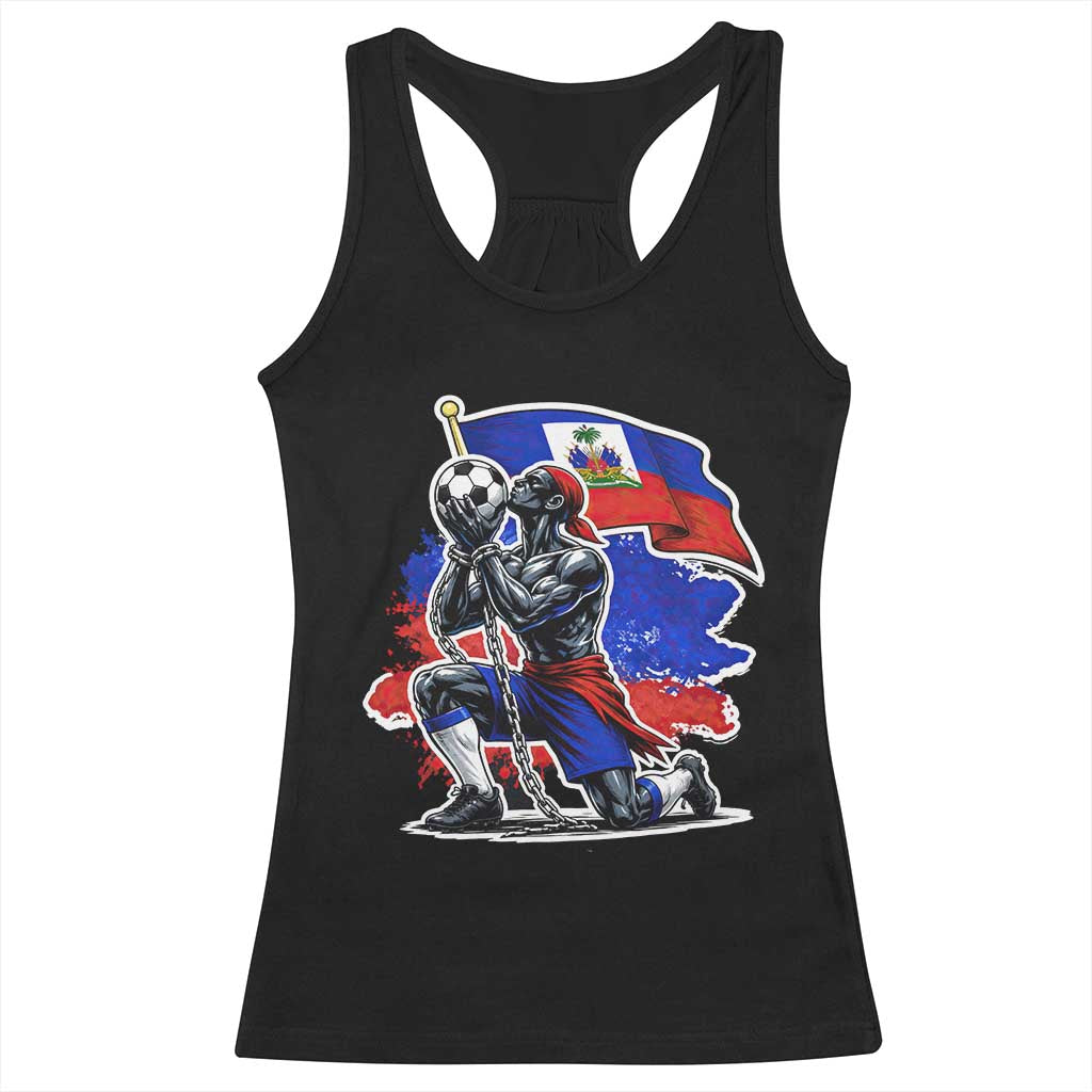 Proud Haiti Soccer Fan Racerback Tank Top Ayiti Heritage Pride