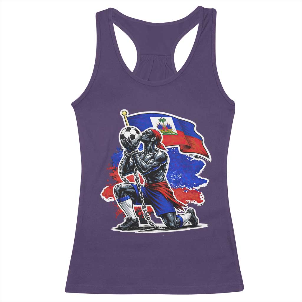 Proud Haiti Soccer Fan Racerback Tank Top Ayiti Heritage Pride