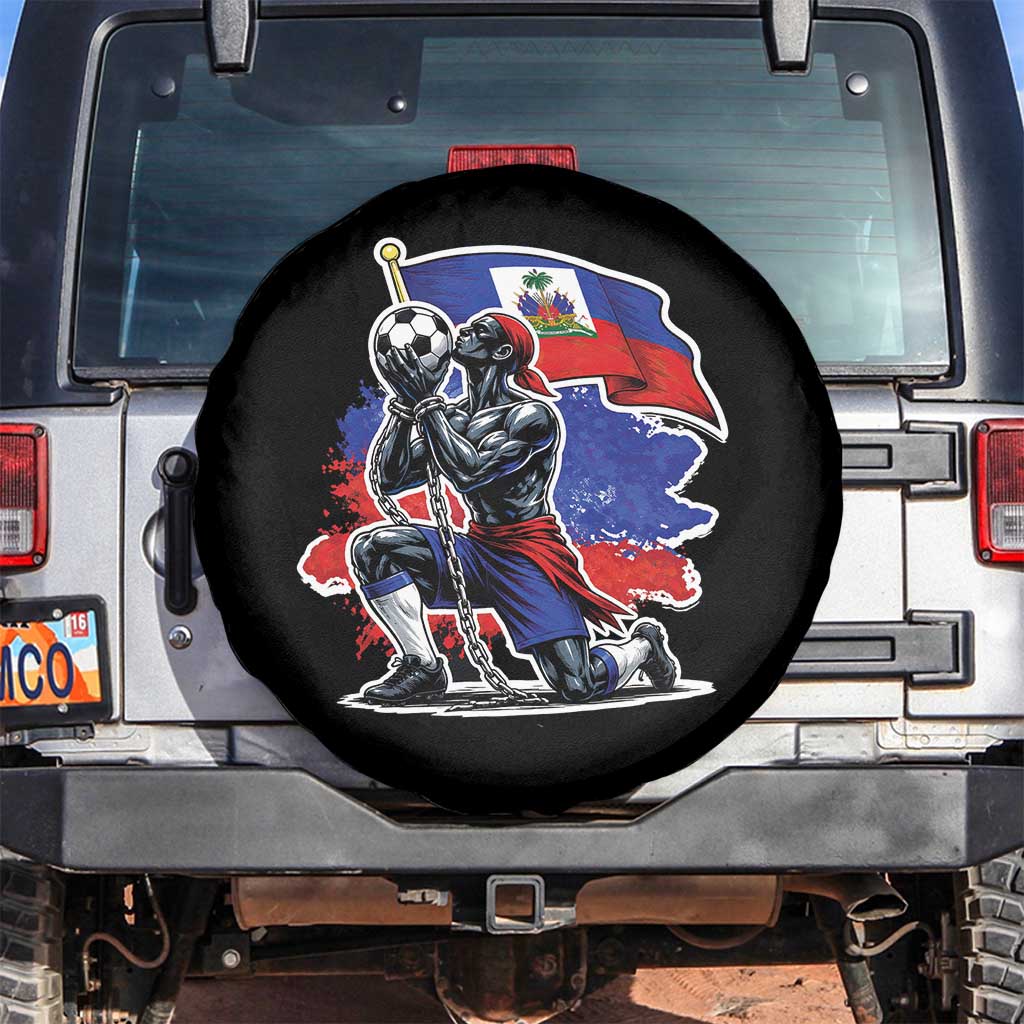 Proud Haiti Soccer Fan Spare Tire Cover Ayiti Heritage Pride TS12 No hole Black Print Your Wear