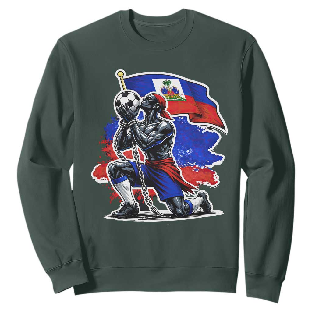 Proud Haiti Soccer Fan Sweatshirt Ayiti Heritage Pride