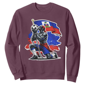 Proud Haiti Soccer Fan Sweatshirt Ayiti Heritage Pride