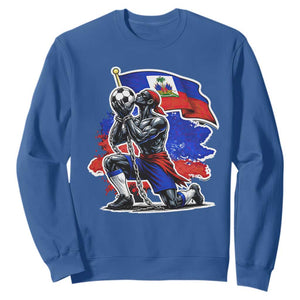 Proud Haiti Soccer Fan Sweatshirt Ayiti Heritage Pride