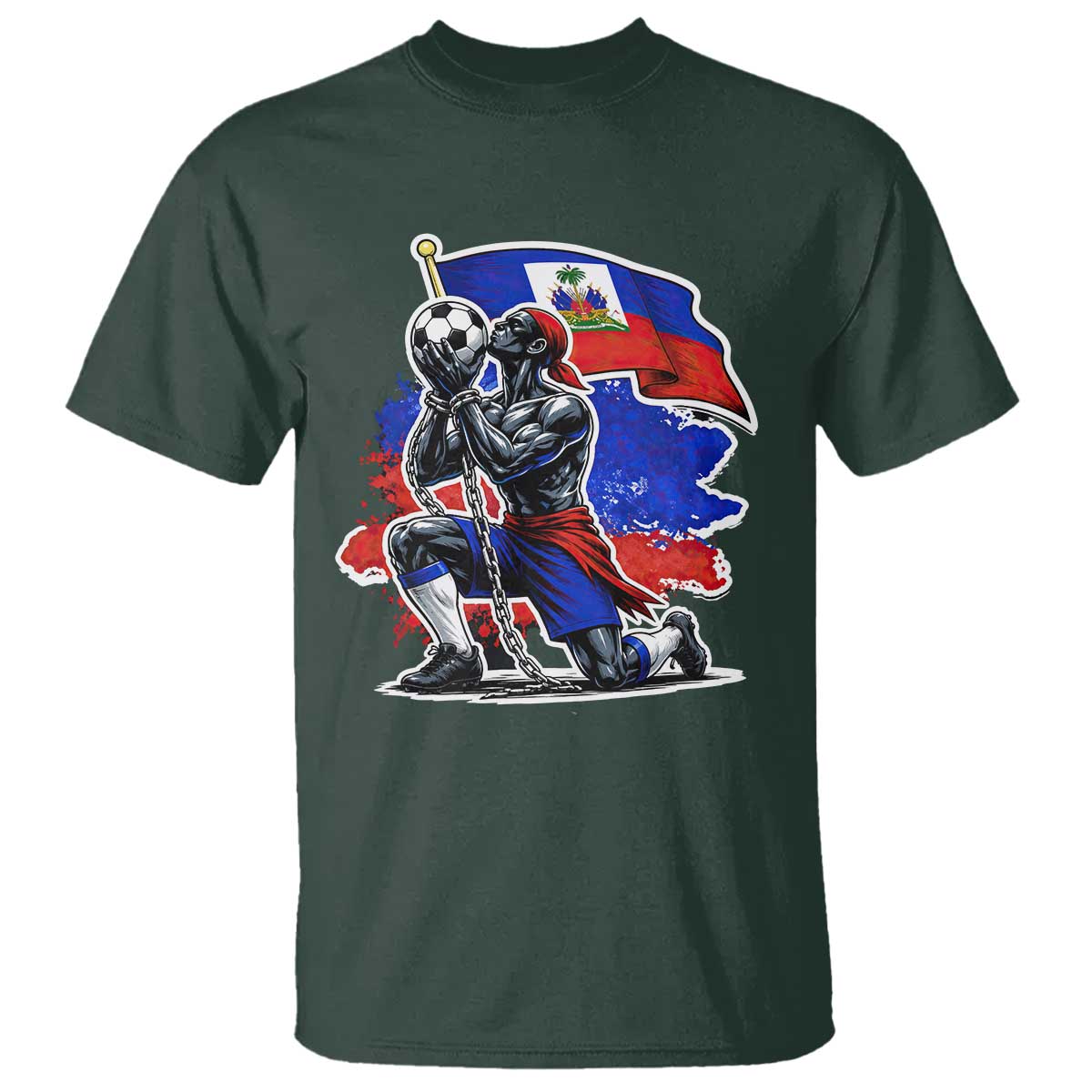 Proud Haiti Soccer Fan T Shirt Ayiti Heritage Pride
