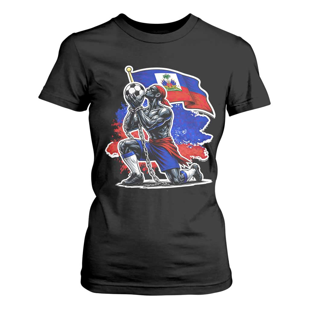 Proud Haiti Soccer Fan T Shirt For Women Ayiti Heritage Pride