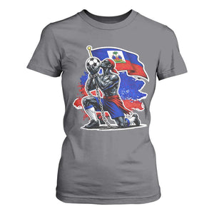 Proud Haiti Soccer Fan T Shirt For Women Ayiti Heritage Pride