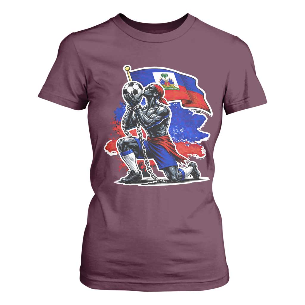 Proud Haiti Soccer Fan T Shirt For Women Ayiti Heritage Pride