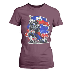 Proud Haiti Soccer Fan T Shirt For Women Ayiti Heritage Pride