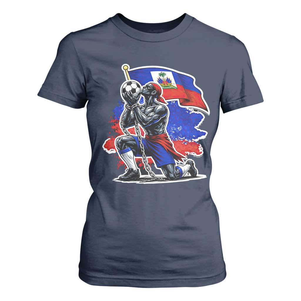 Proud Haiti Soccer Fan T Shirt For Women Ayiti Heritage Pride