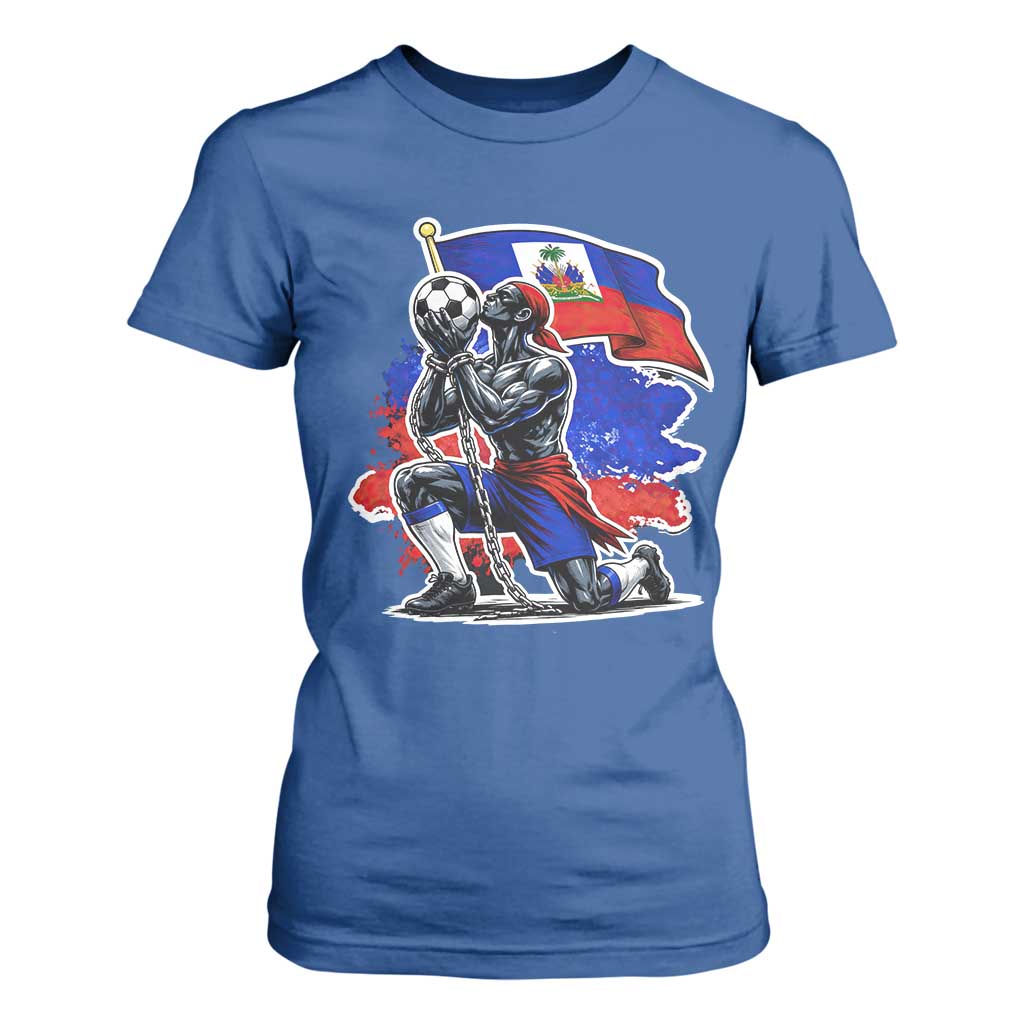 Proud Haiti Soccer Fan T Shirt For Women Ayiti Heritage Pride