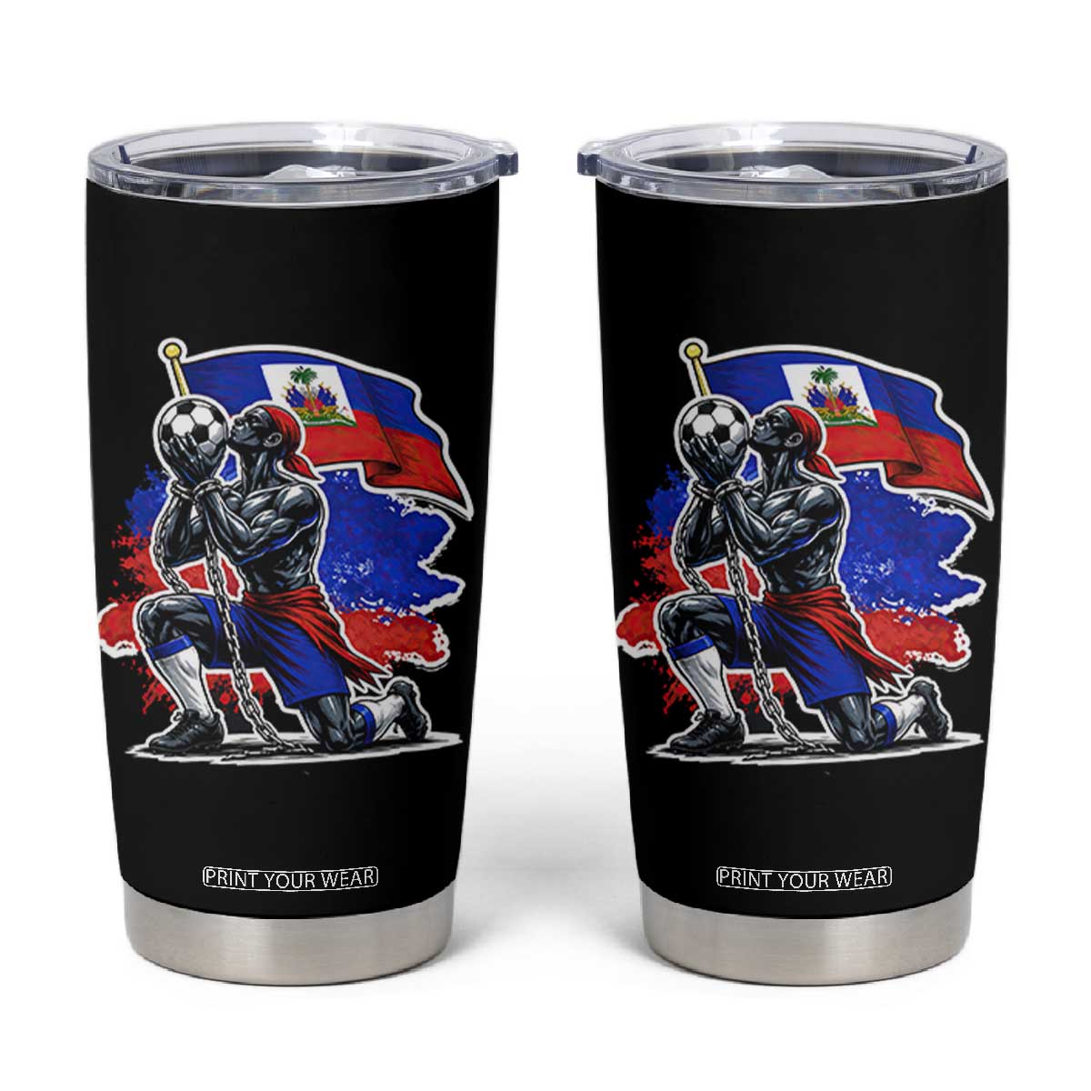 Proud Haiti Soccer Fan Tumbler Cup Ayiti Heritage Pride