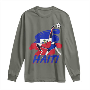 Caribbean Soccer Lover Gift Long Sleeve Shirt Haitian Heritage Pride