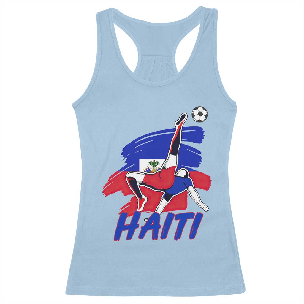 Caribbean Soccer Lover Gift Racerback Tank Top Haitian Heritage Pride
